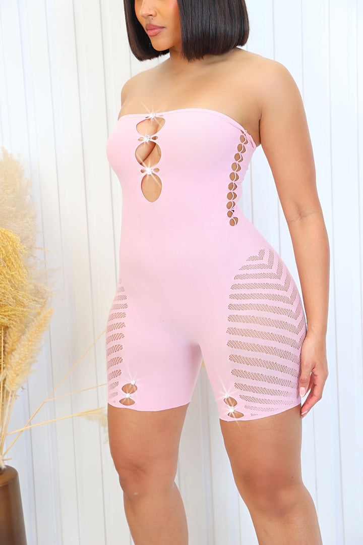 Eden Bandeau Shorts Jumpsuit - Soft Pink