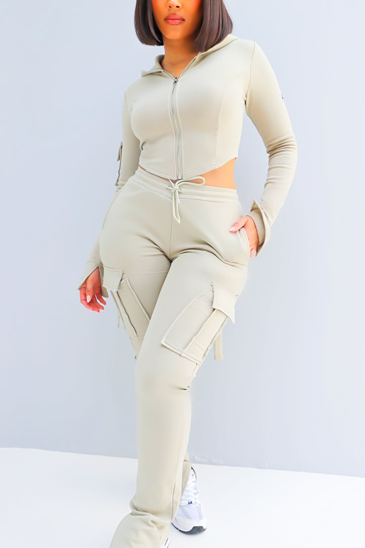 Ella Corset Hoodie - Khaki