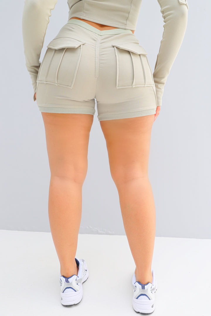 Ella Cargo Shorts - Khaki