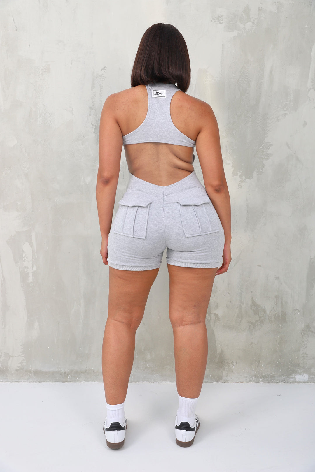 Ella Zip Up Romper - Grey