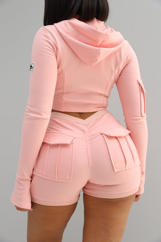 Ella Cargo Shorts - Pink
