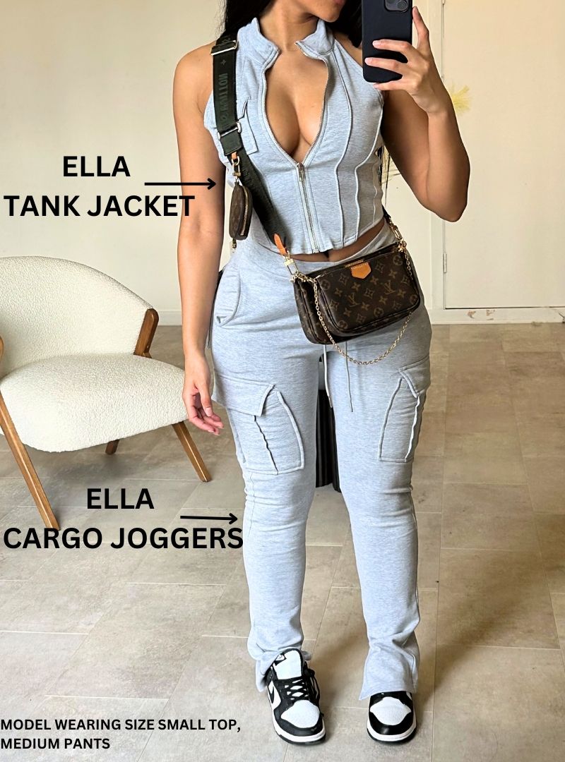 Ella Cargo Joggers - Grey